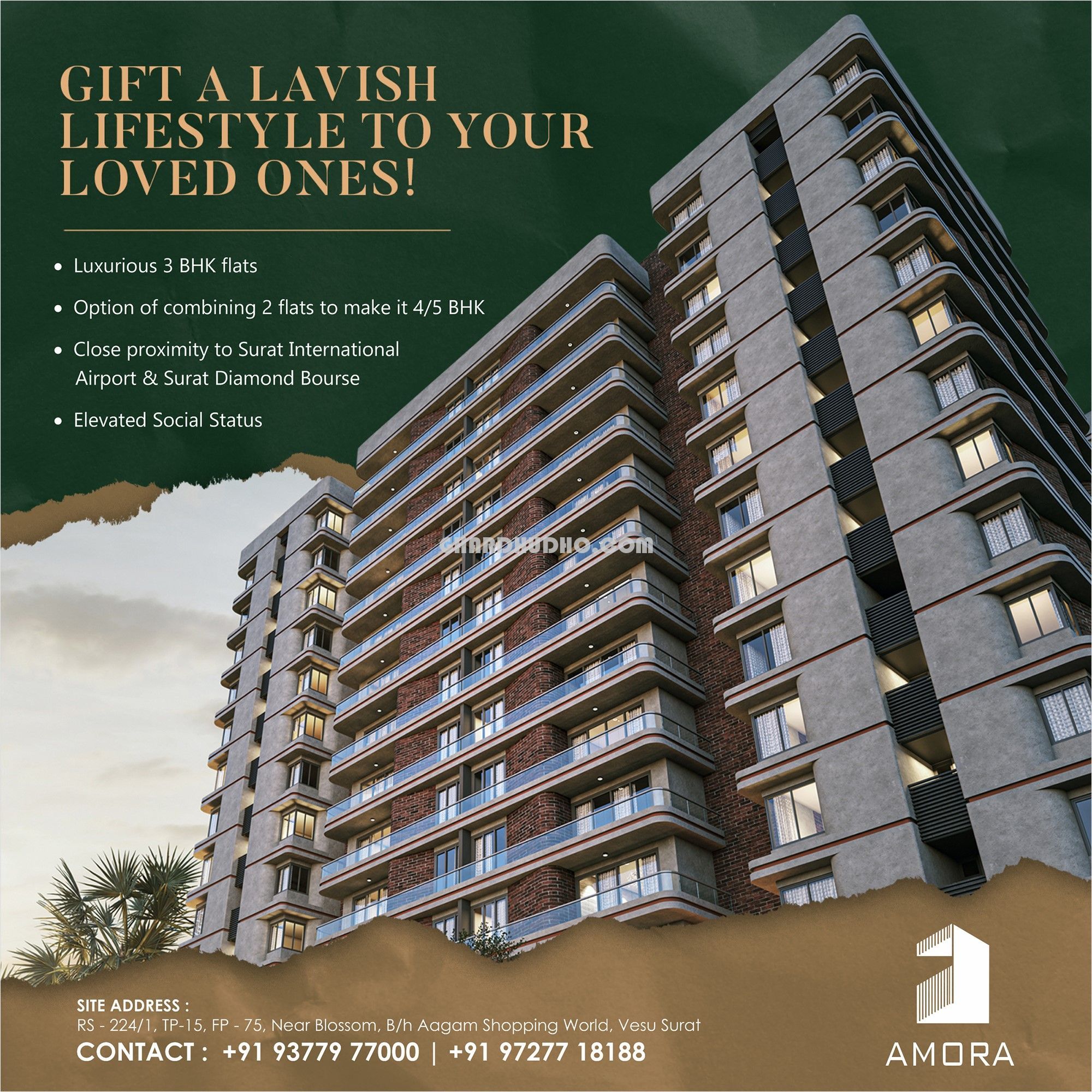 Amora : 3 BHK Premium Apartment in Surat