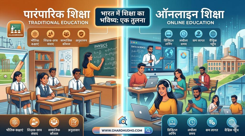 Tradional Education and Online Education In India